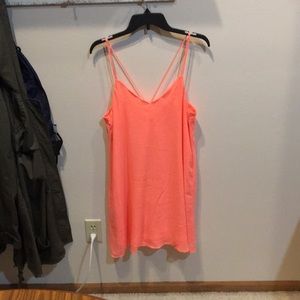 Coral silk dress
